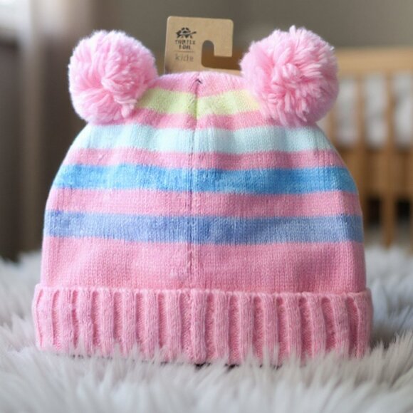 Toddler Pom Party Beanie Hat - Picture 1 of 8